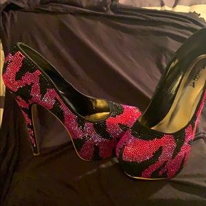 Rhinestone pumps